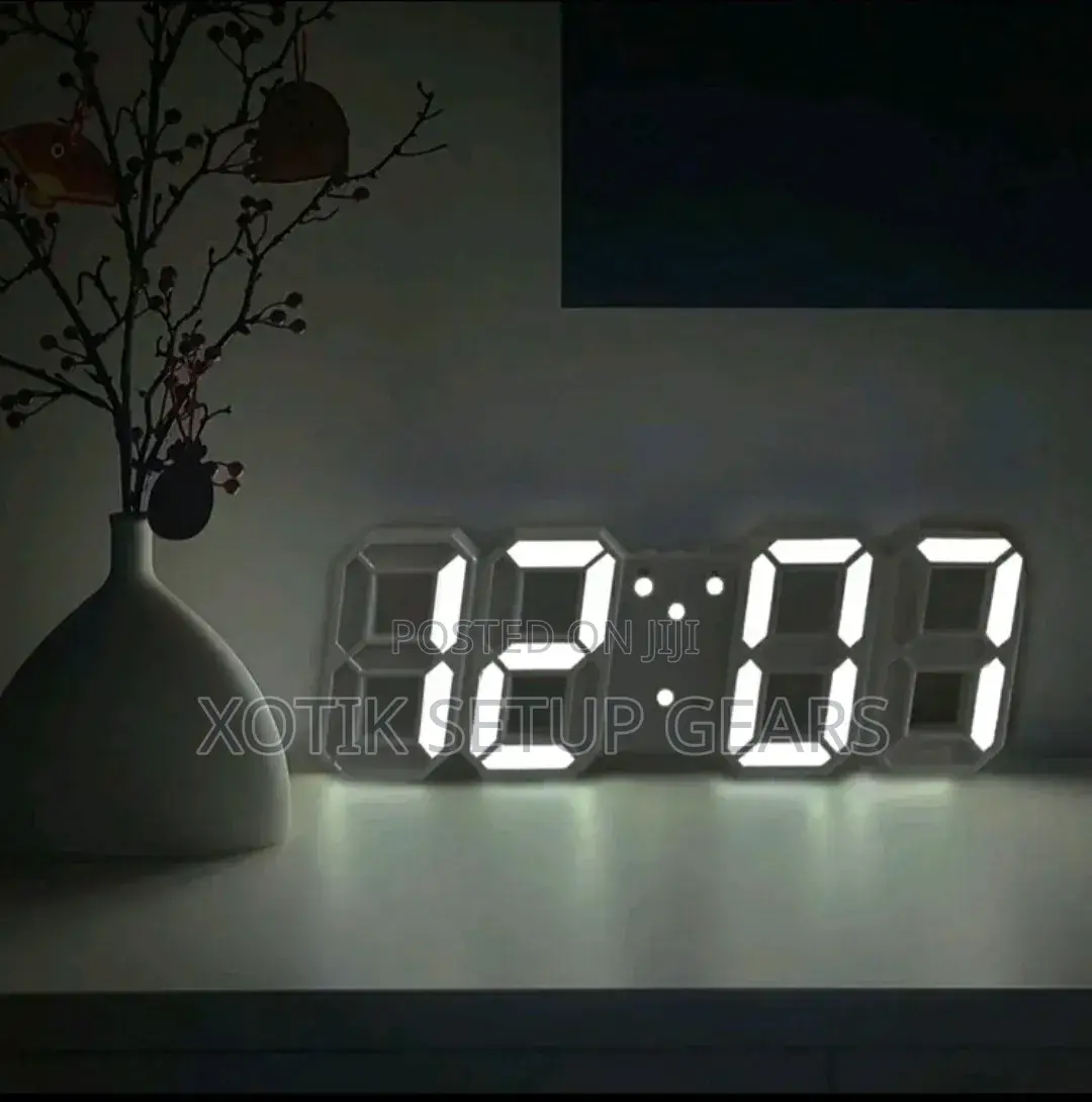 White Digital Clock for Home and Setup
