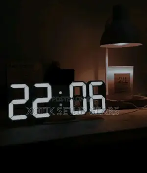 White Digital Clock for Home and Setup