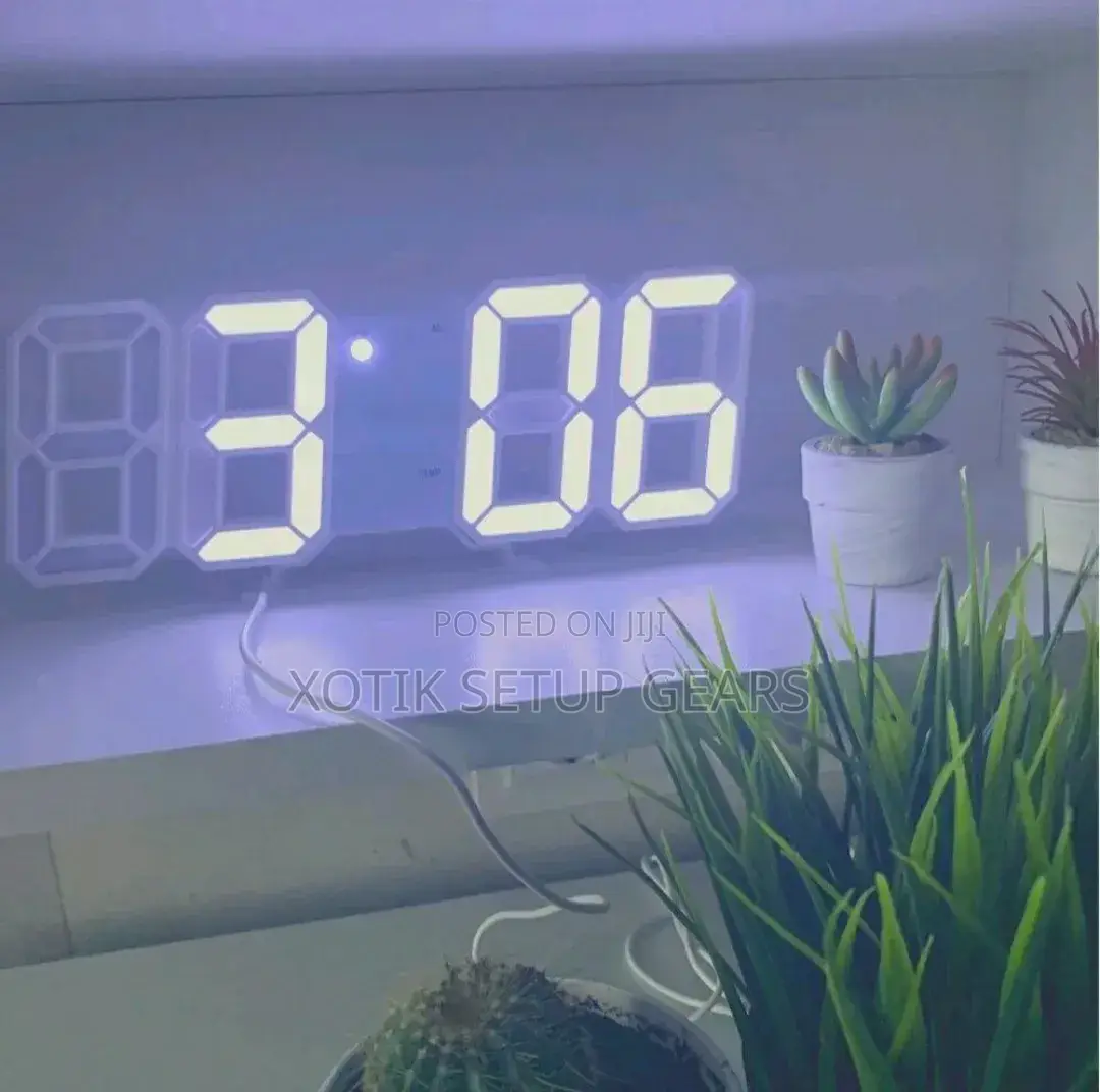 White Digital Clock for Home and Setup