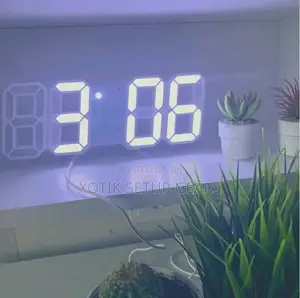 White Digital Clock for Home and Setup