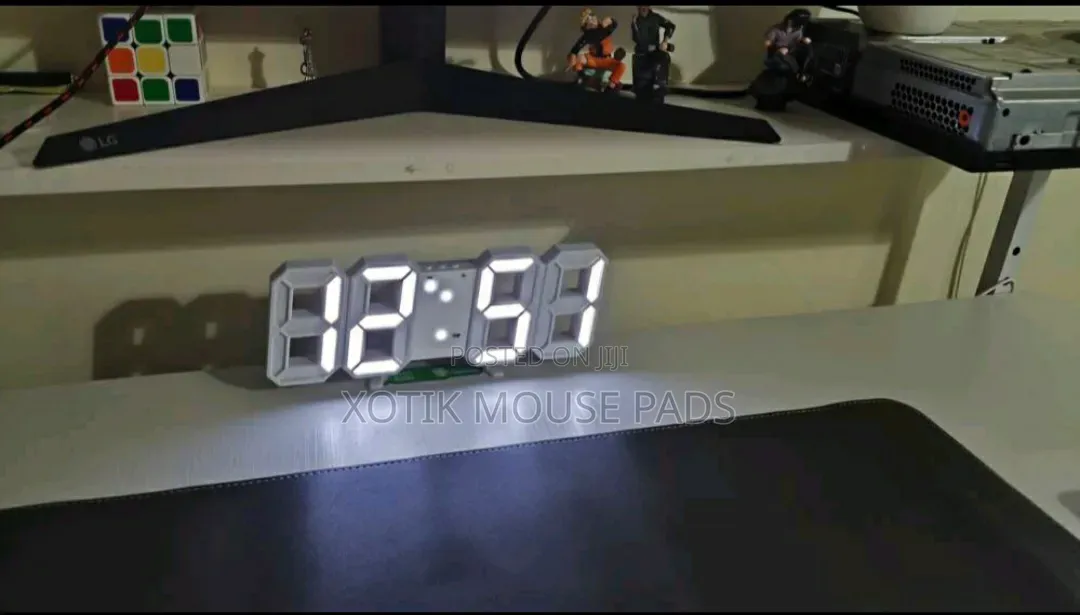 White Digital Clock for Home and Setup