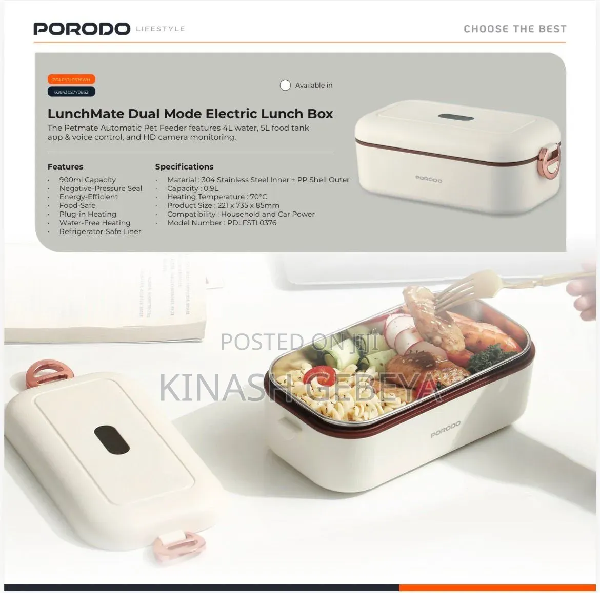 Porodo Lunch Mate Electric Lunch Box