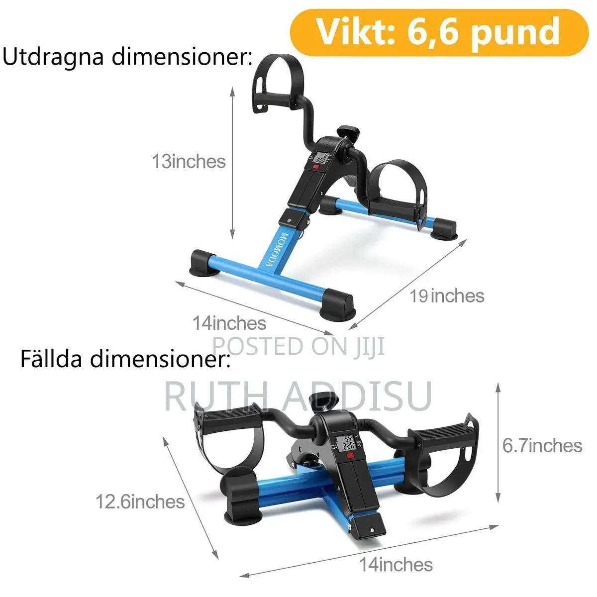 Mini Exercise Bike - Fast Delivery Folding Pedal Exerciser In Ethiopia