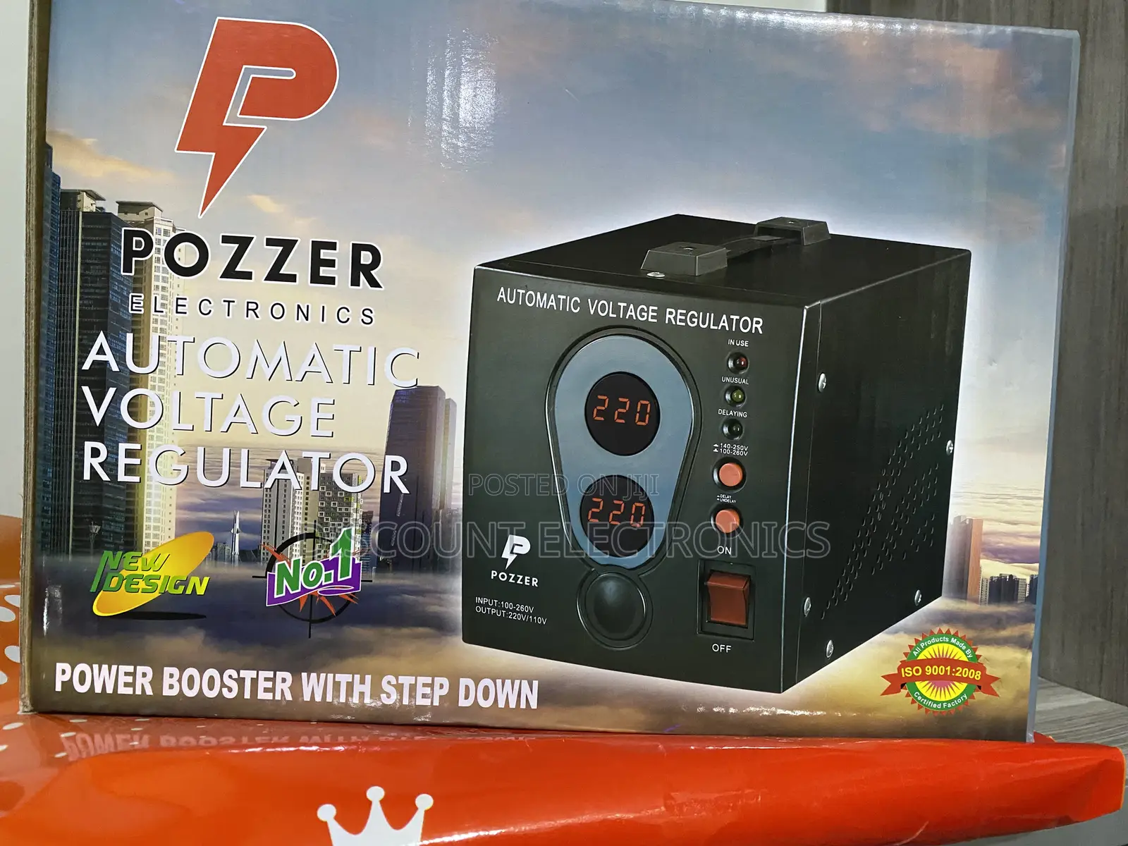 Pozzer Automatic Voltage Regulator 1500w Power Booster With Step Down