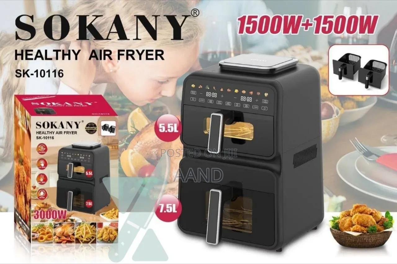 Sokany Dual Zone Double-decker Air Fryer