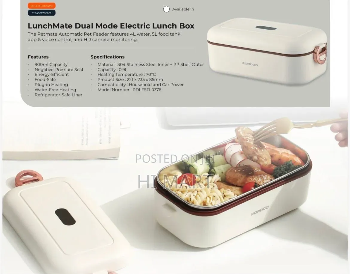 Porodo Lunch Mate Dual Mode Electric Lunch Box
