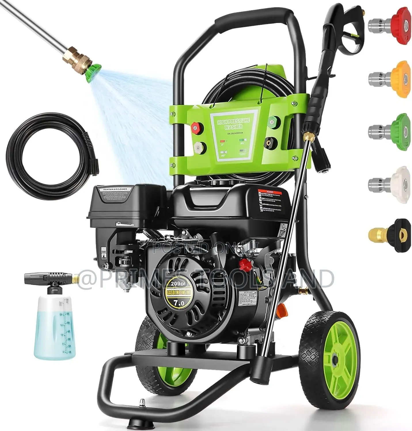 Gasoline-Powered High-Pressure Washer Featuring Vido