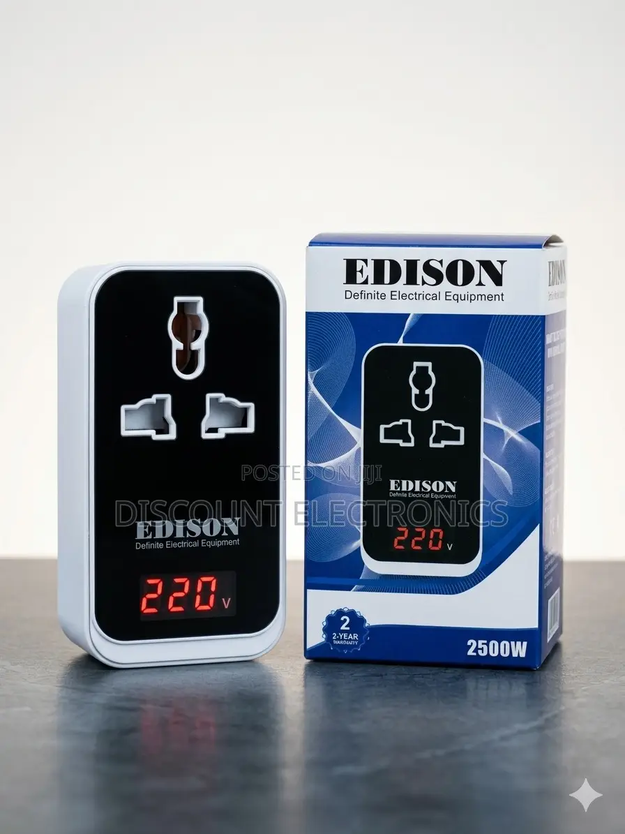Edison 2500w Digital Voltage Protector Universal Adapter