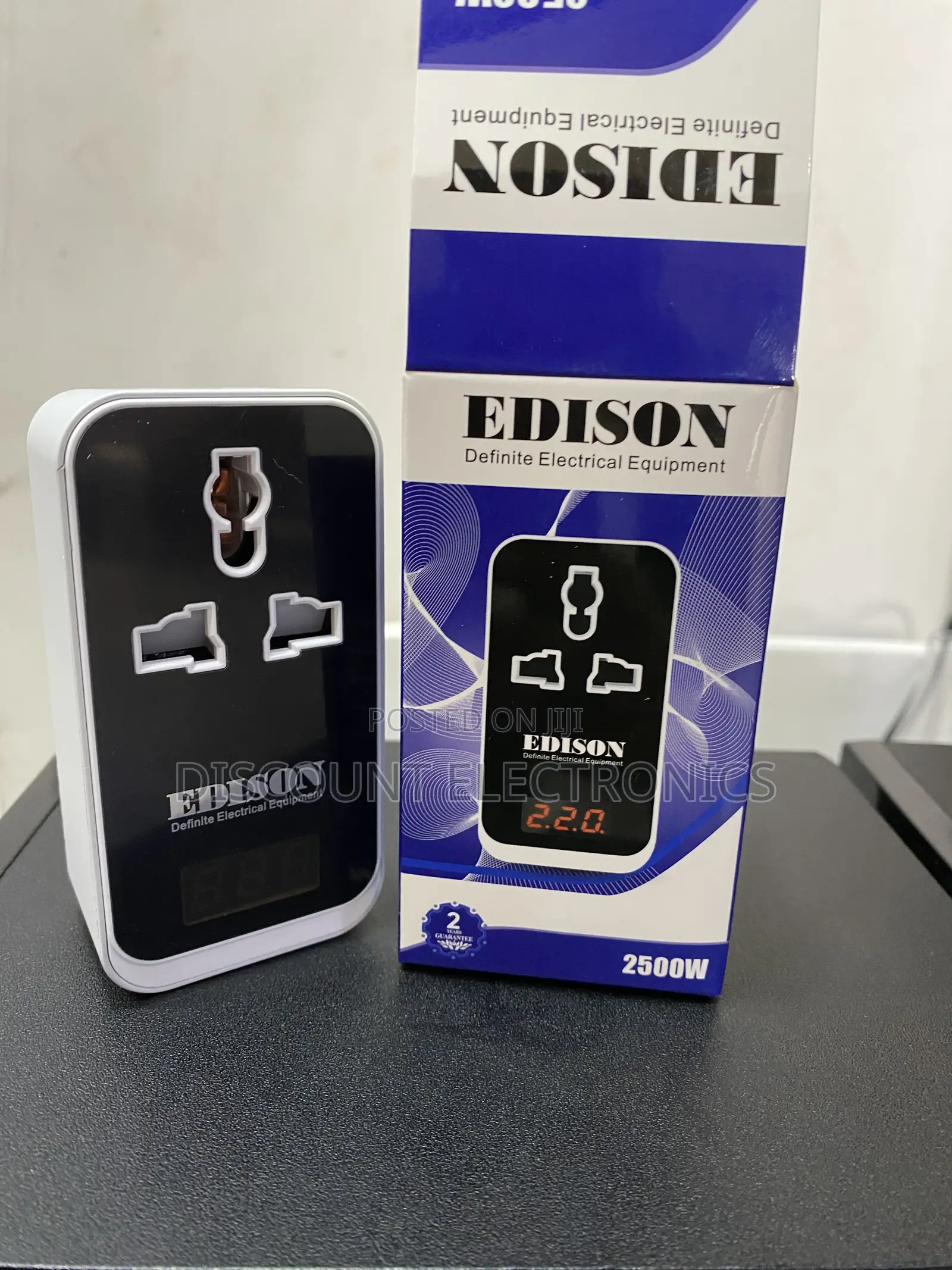 Edison 2500w Digital Voltage Protector Universal Adapter