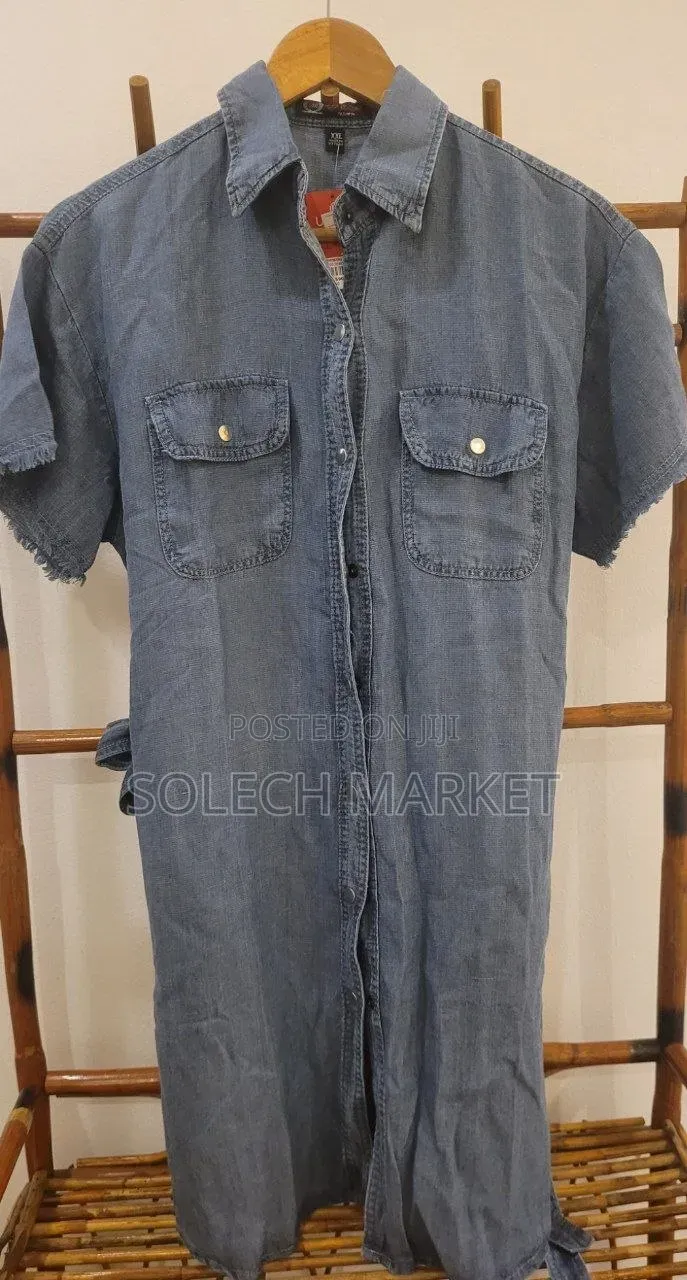 Compliments Blue Denim Short-Sleeve Shirt Dress