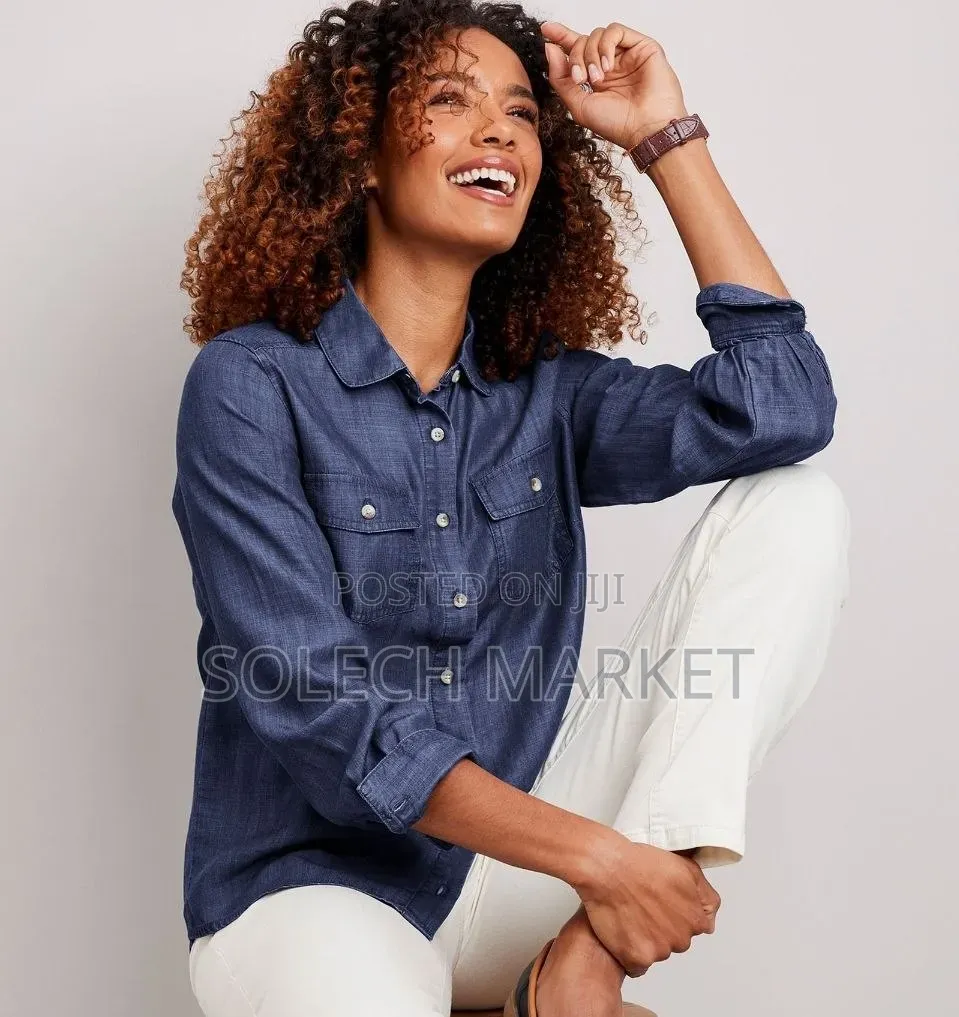 Premier Blue Denim Long-Sleeve Blouse