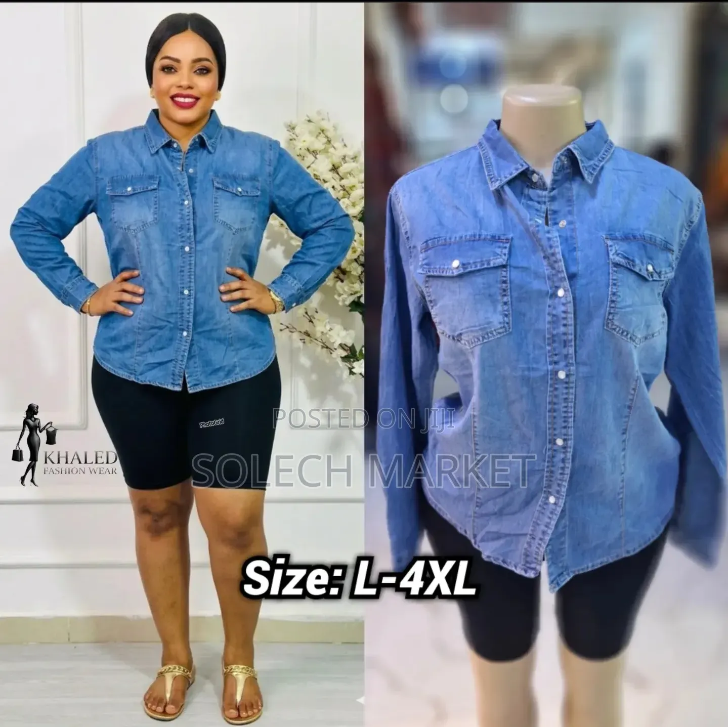 Premier Blue Denim Long-Sleeve Blouse