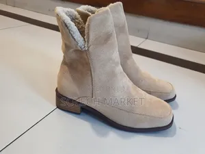 Beige Suede Ankle Boots