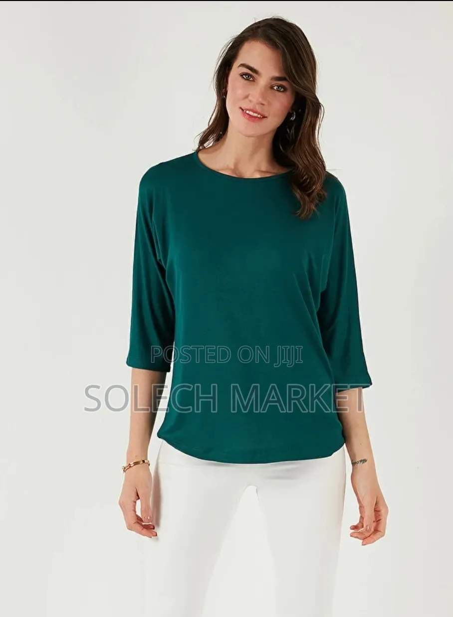 Green Crinkle Button-Front Blouse