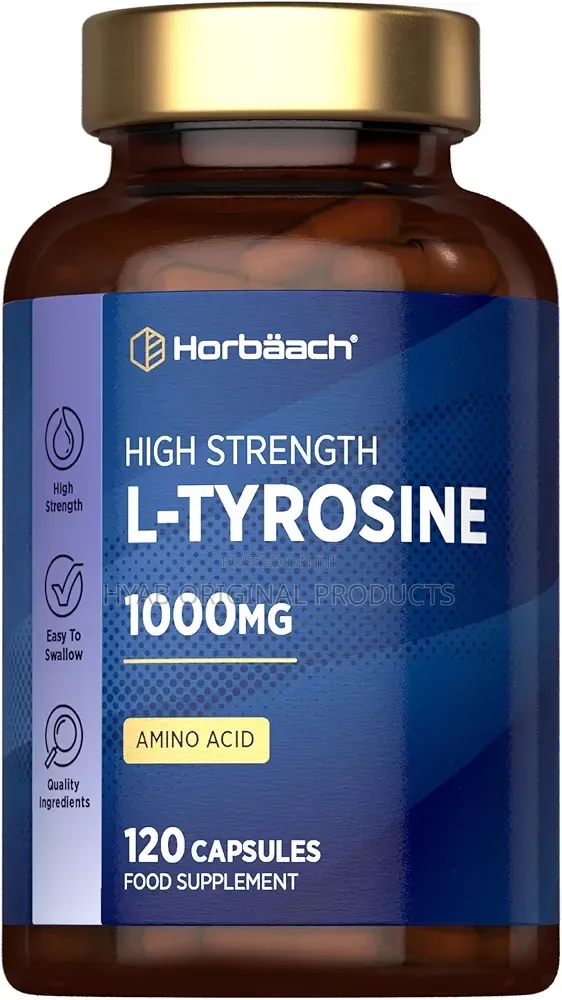 L-Tyrosine 1000mg . 120 Capsules | High Strength Fermented Sup