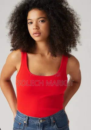 Ribbed Tank Top With a Scoop Neck