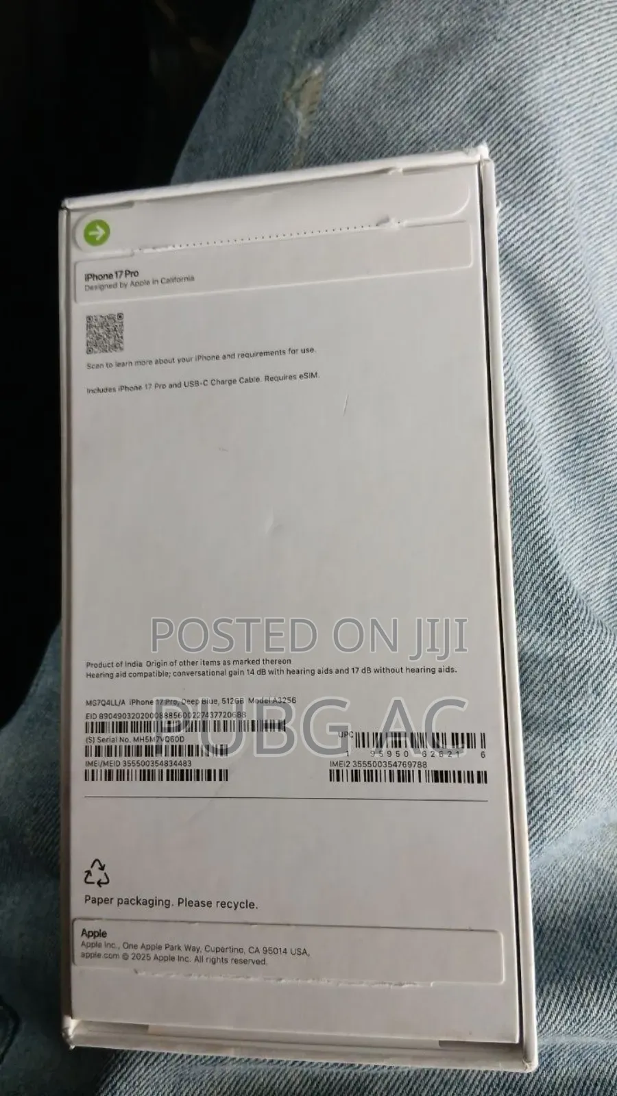 New Apple iPhone 17 Pro 512 GB Blue