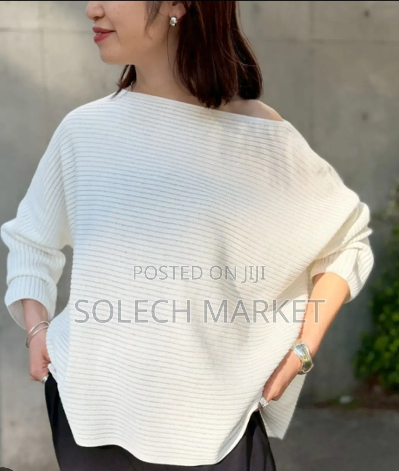 Ribbed Batwing Sweater