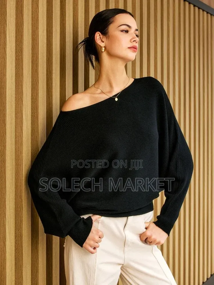 Ribbed Batwing Sweater