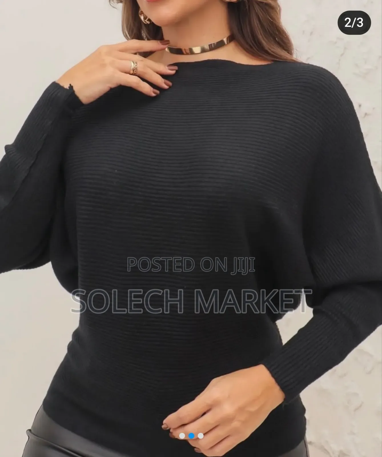 Ribbed Batwing Sweater