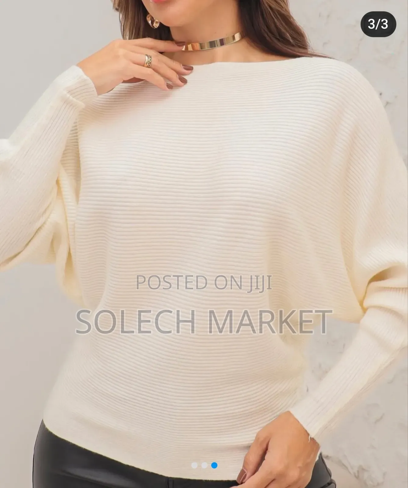 Ribbed Batwing Sweater