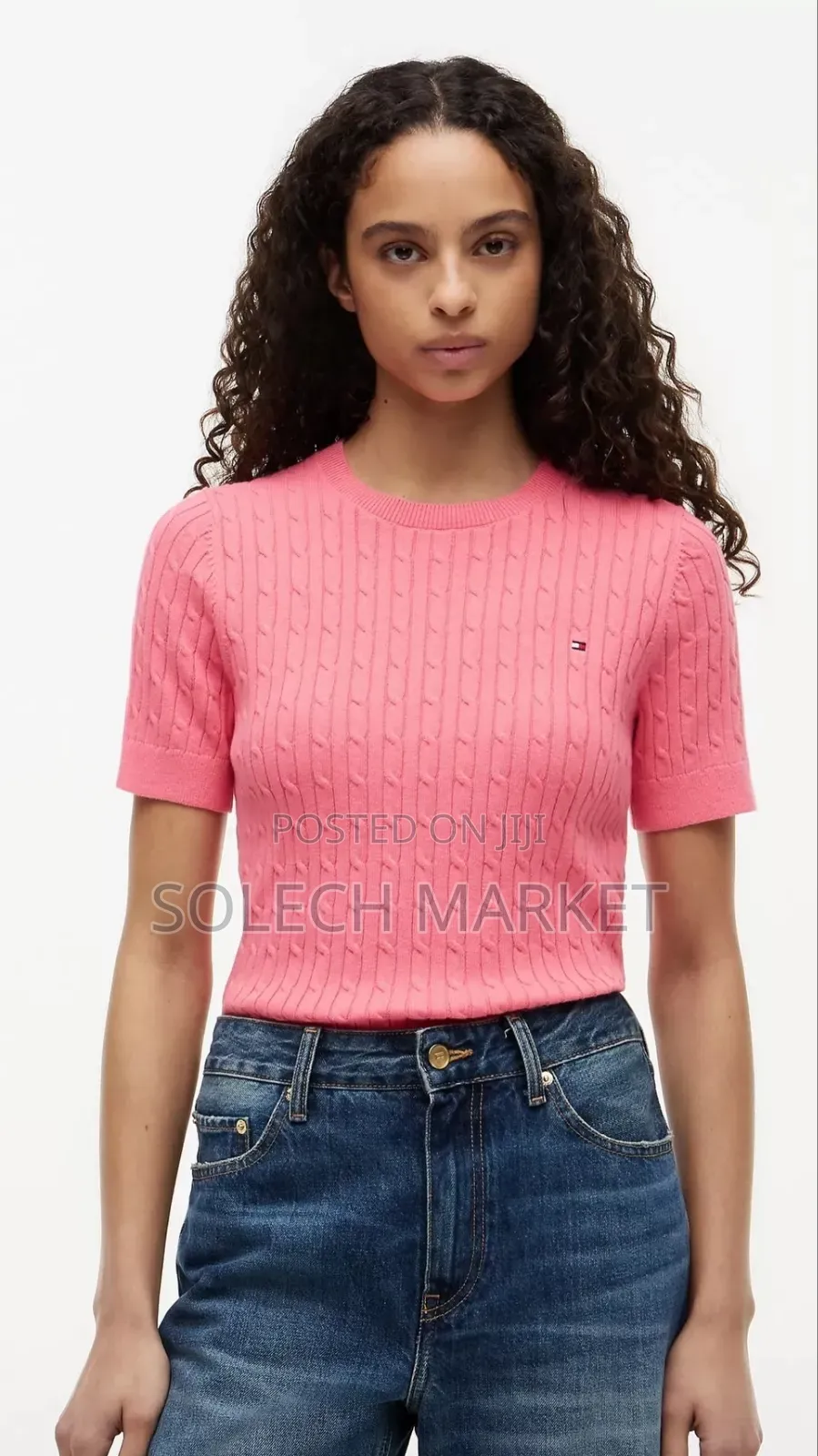 Tommy Hilfiger Cable Short Sleeve Sweater in Classic