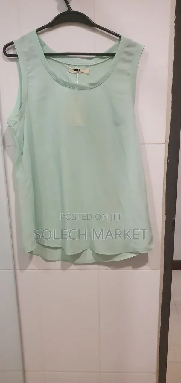 Mint-Colored, Sleeveless Tank Top
