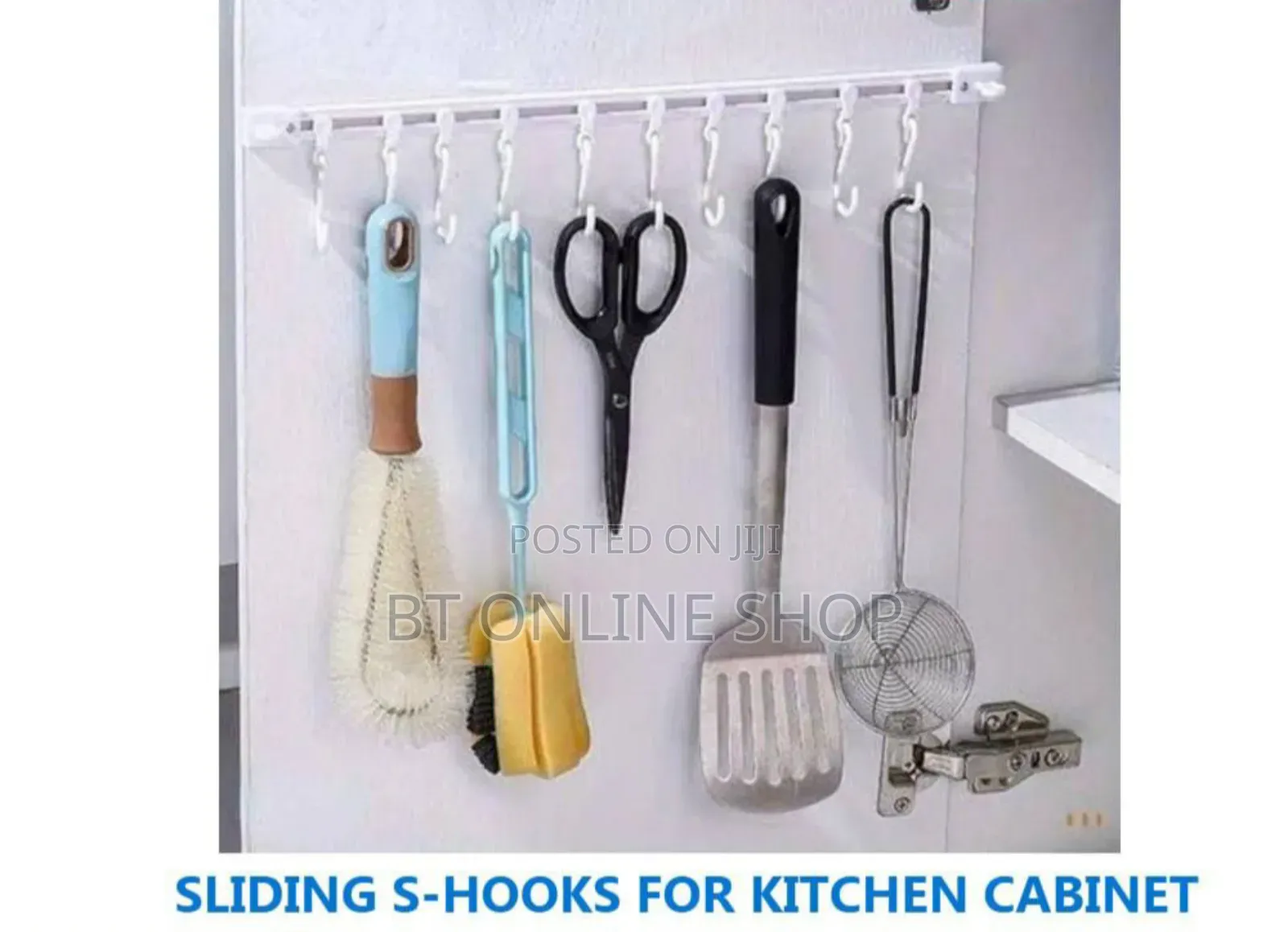 Sliding S-Hooks for Kitchen Cabinet