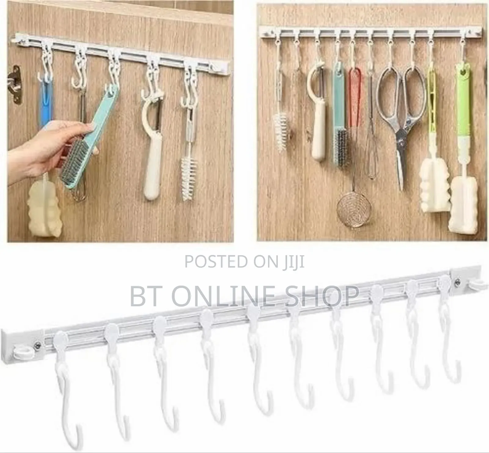 Sliding S-Hooks for Kitchen Cabinet