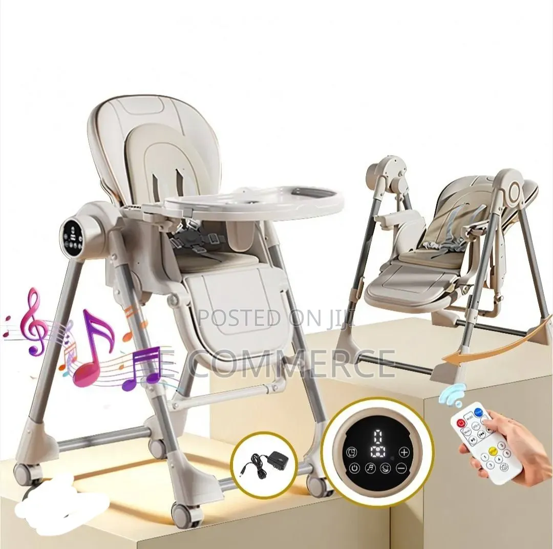 2-in-1 Electric Baby High Chair Swing With Remote Control