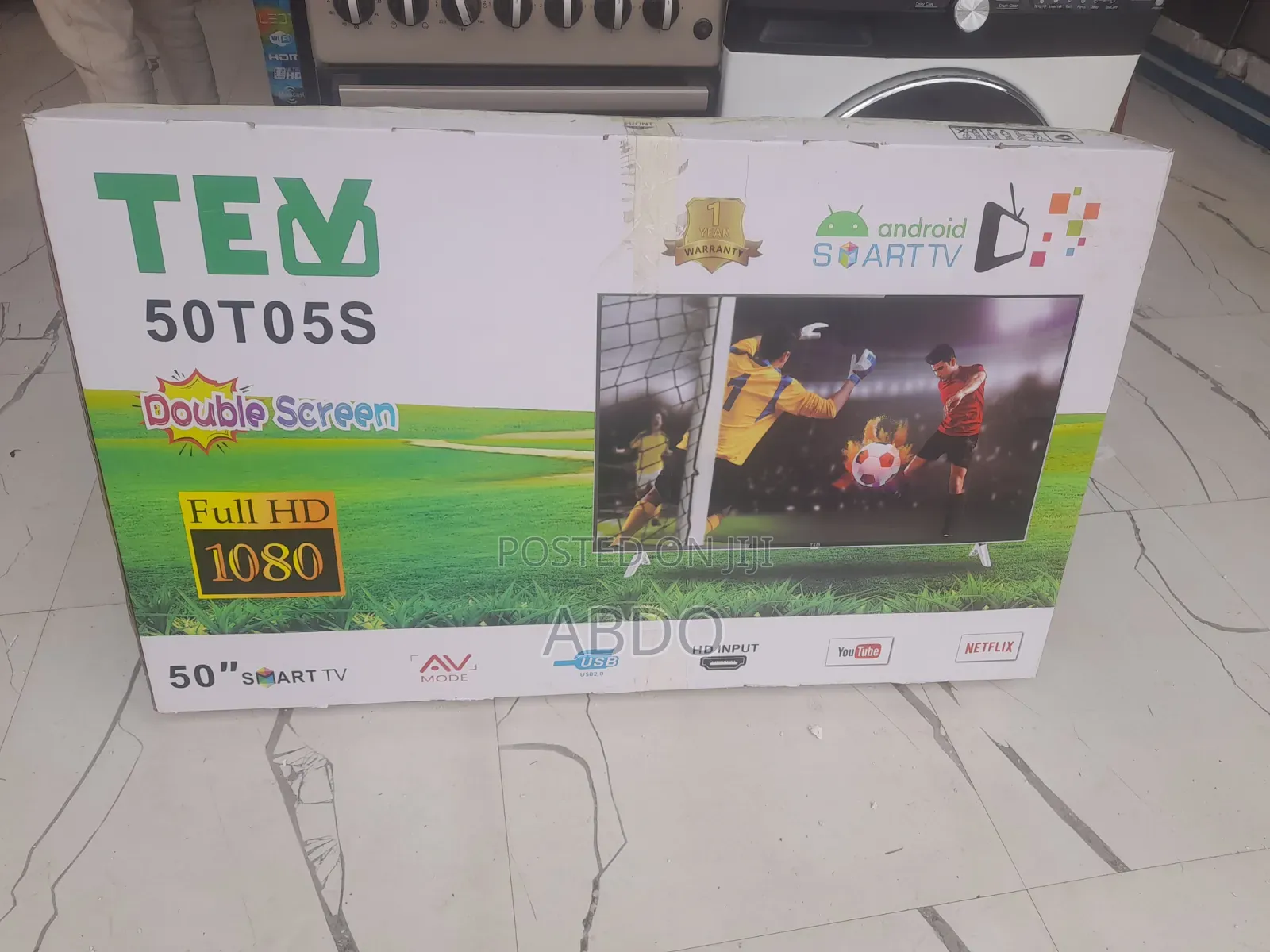 Tev Smart Tv 50 Inch Andraid Doubel Gelass Hifi Speaker