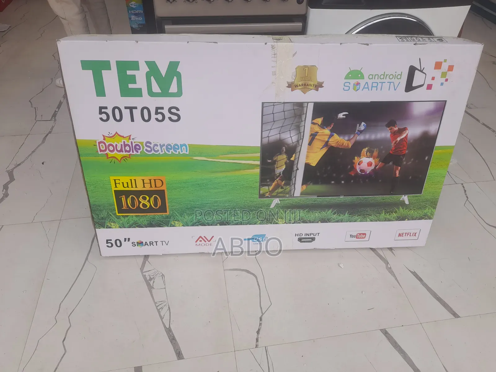 Tev Smart Tv 50 Inch Andraid Doubel Gelass Hifi Speaker