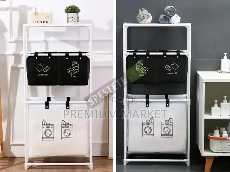3-Layer Generic Foldable Laundry Organizer የሚታጠብ ልብስ ማስቀመጫ