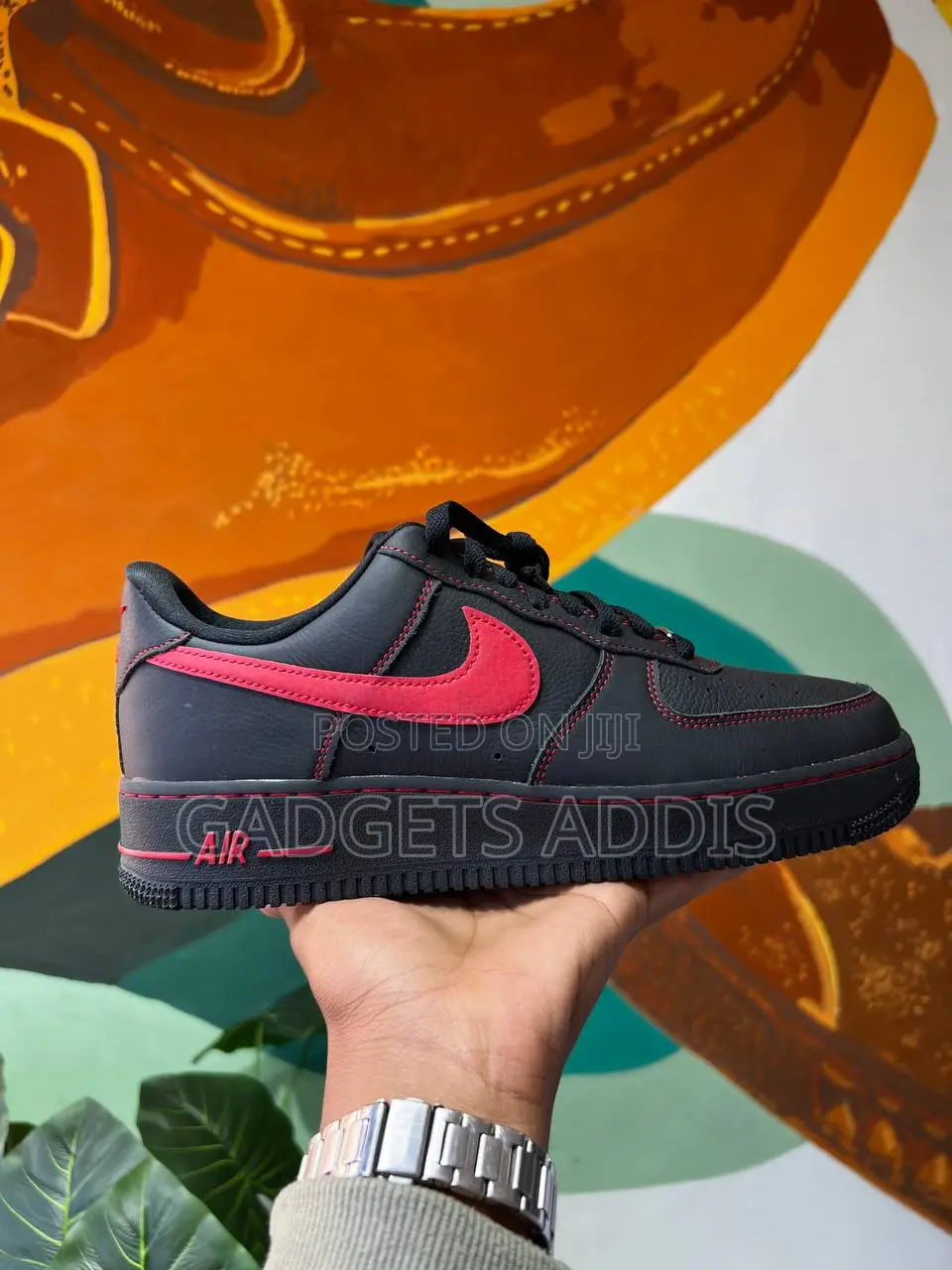 Nike Airforce One Custom Black With Red