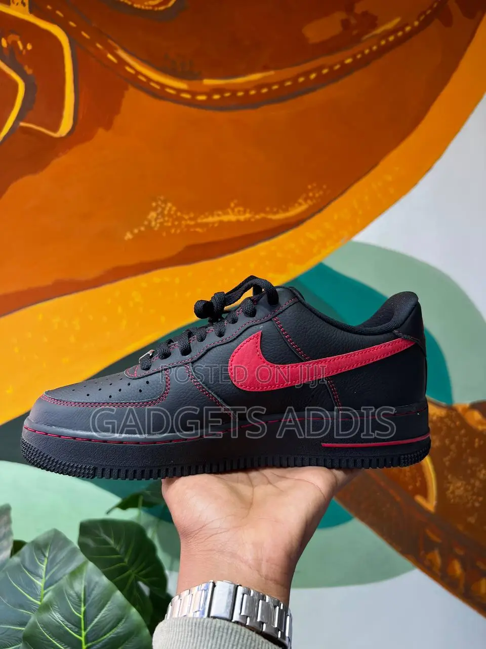 Nike Airforce One Custom Black With Red