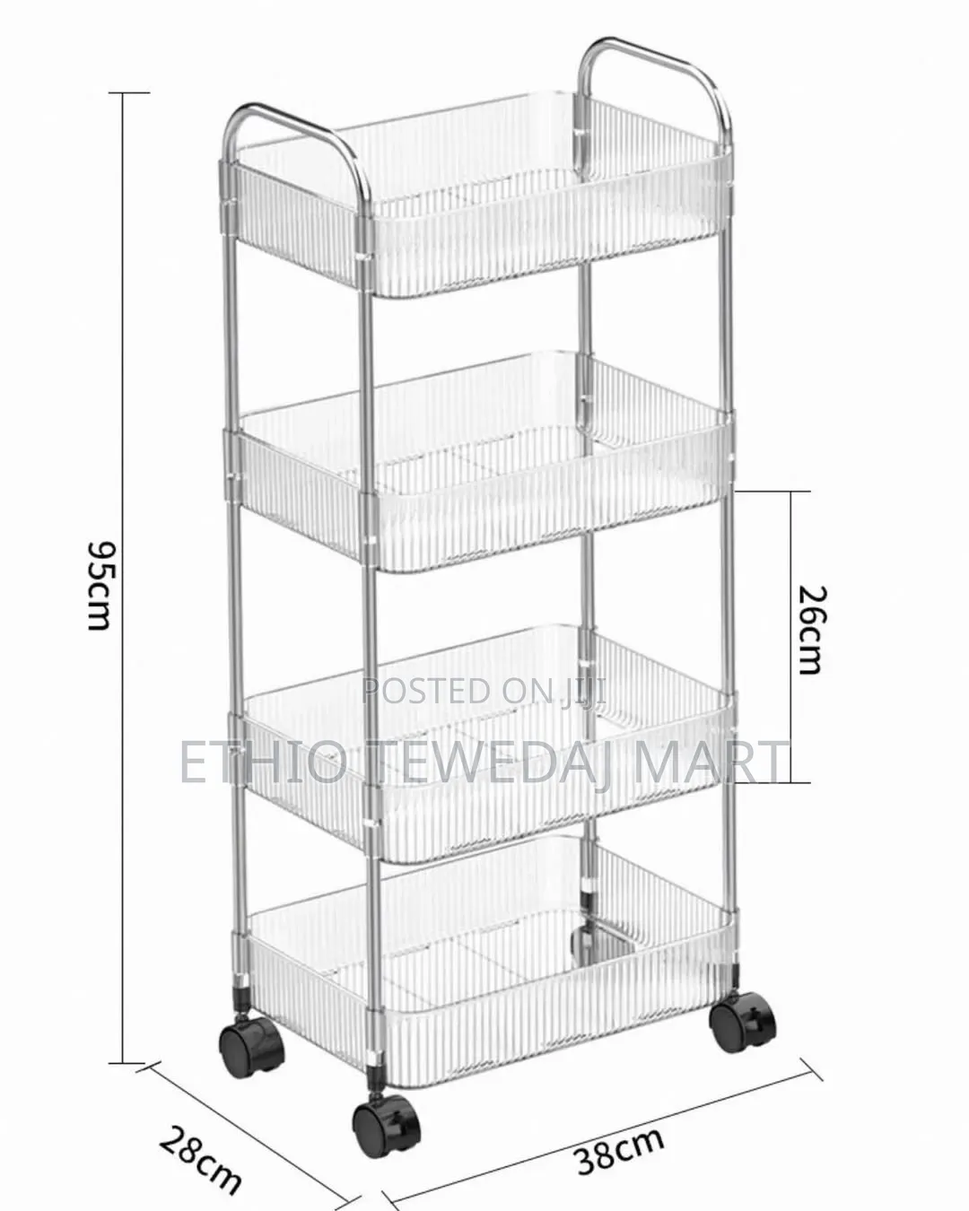 4-Tier Rolling Storage Cart