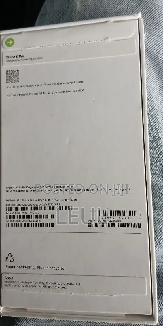 New Apple iPhone 17 Pro 512 GB Blue