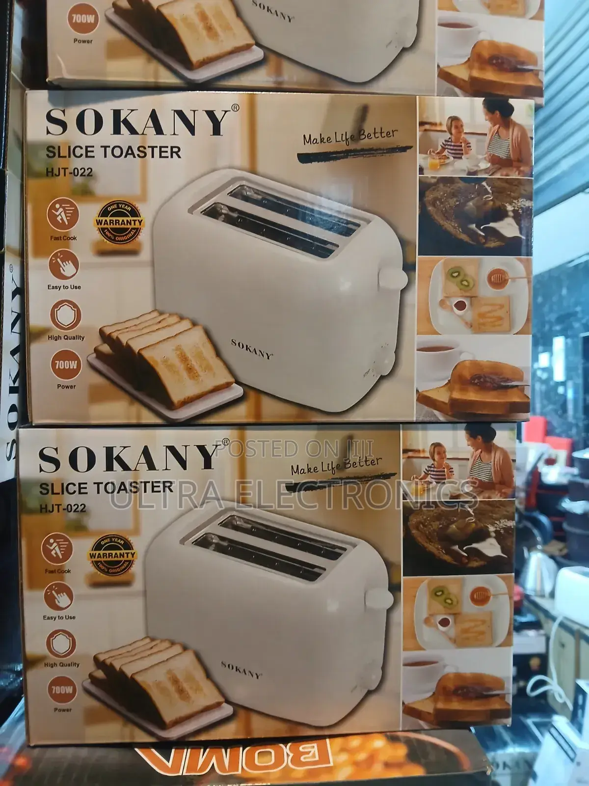 Sokany HJT-022 2-Slice Toaster Featuring 700 Watts of Pow