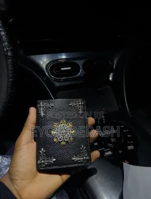 Chrome Hearts Leather Wallet With Metal Branding