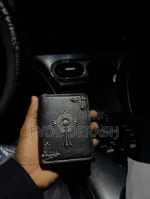 Chrome Hearts Leather Wallet With Metal Branding