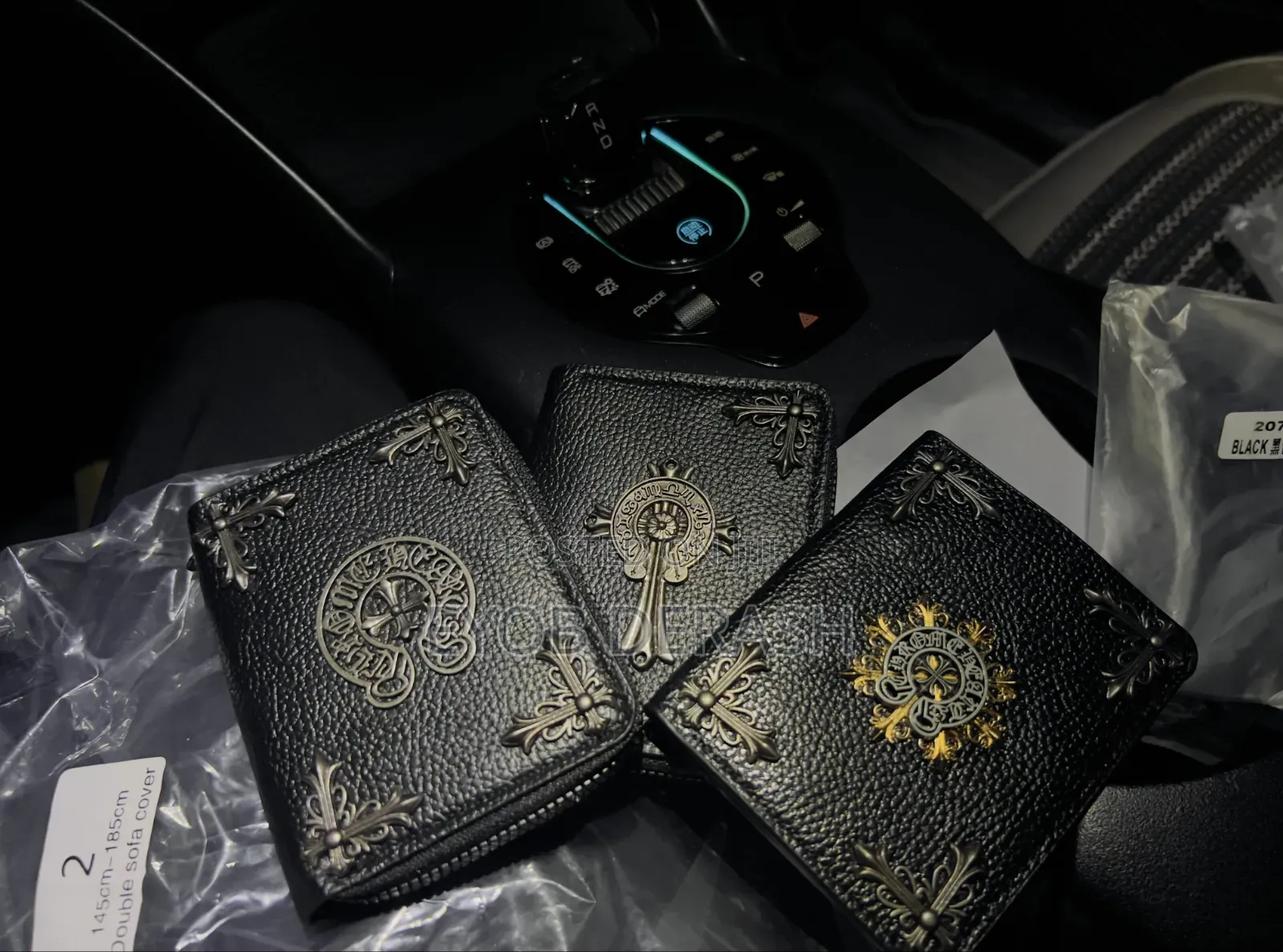 Chrome Hearts Leather Wallet With Metal Branding