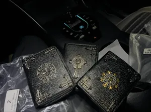 Chrome Hearts Leather Wallet With Metal Branding