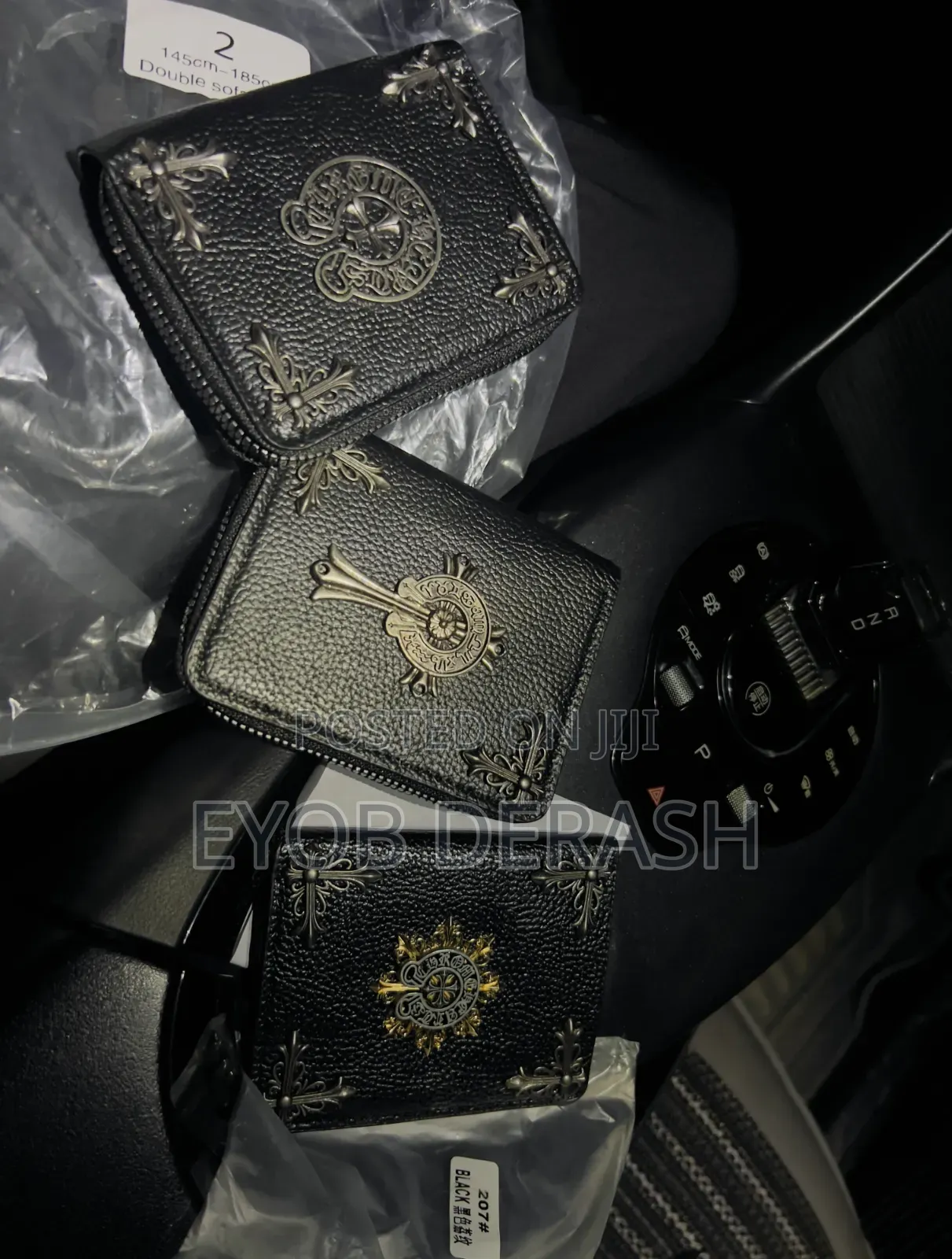 Chrome Hearts Leather Wallet With Metal Branding