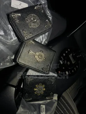 Chrome Hearts Leather Wallet With Metal Branding