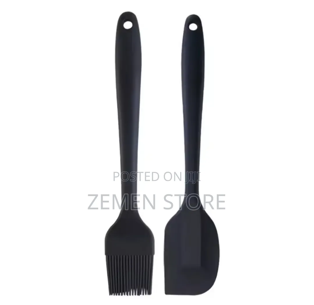 2 PCS Silicone Spatula and Basting Brush Set የኩሽና ማብሰያ እቃዎች