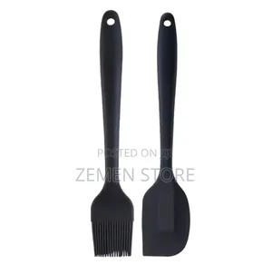 2 PCS Silicone Spatula and Basting Brush Set የኩሽና ማብሰያ እቃዎች