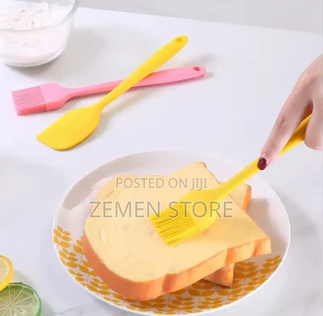 2 PCS Silicone Spatula and Basting Brush Set የኩሽና ማብሰያ እቃዎች
