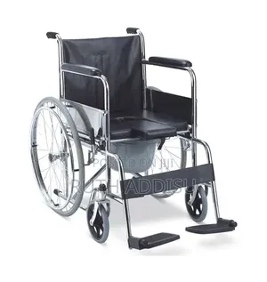 Rainbow 7 Commode Wheel Chair - Color: Black - Color Black