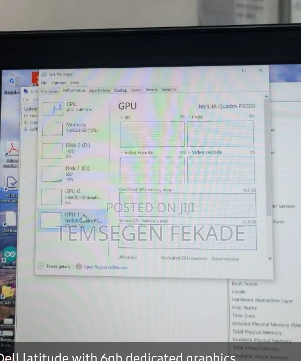 New Laptop Dell Precision 7720 64GB Intel Core i7 HDD+SSD 512GB