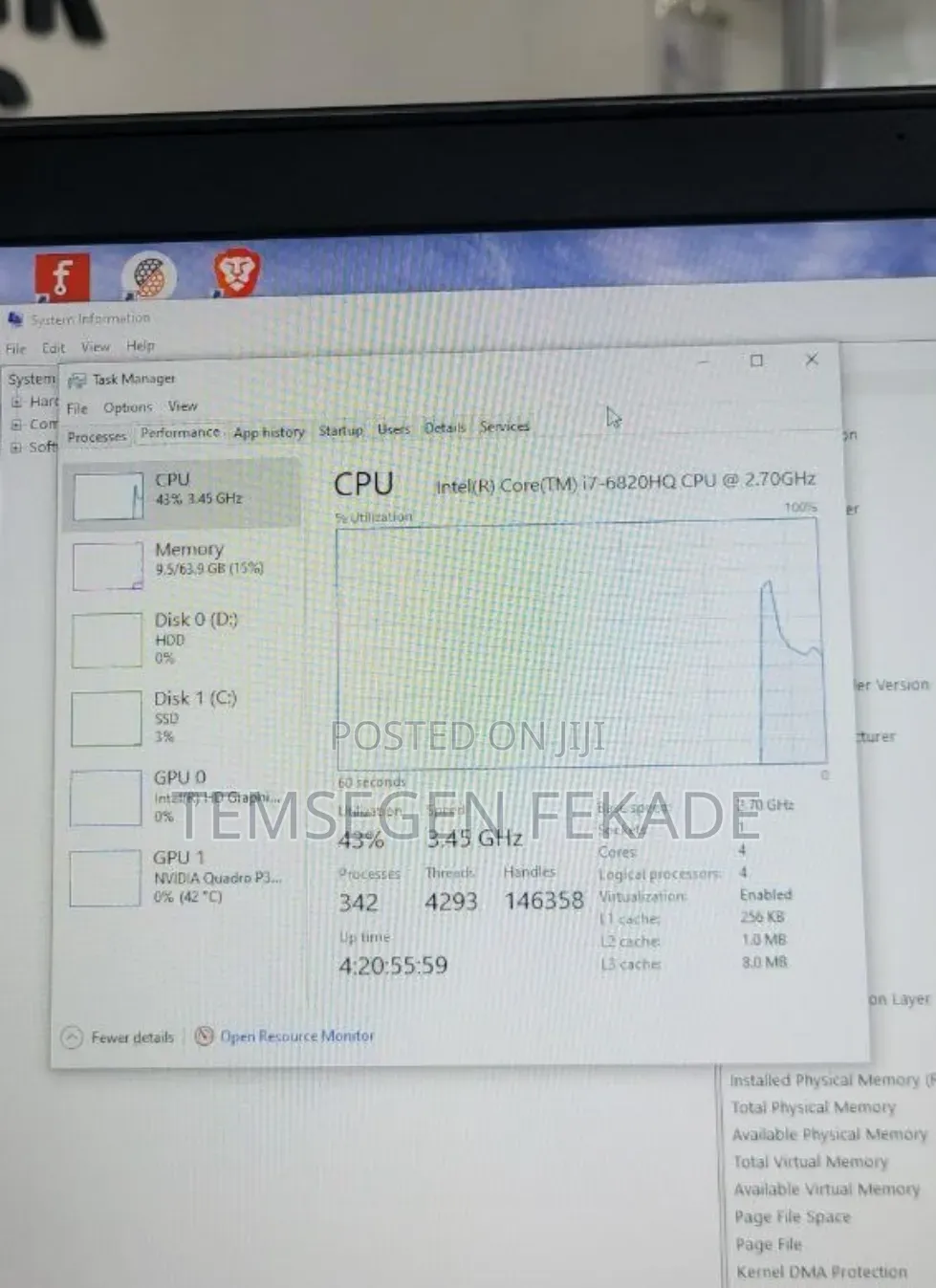 New Laptop Dell Precision 7720 64GB Intel Core i7 HDD+SSD 512GB